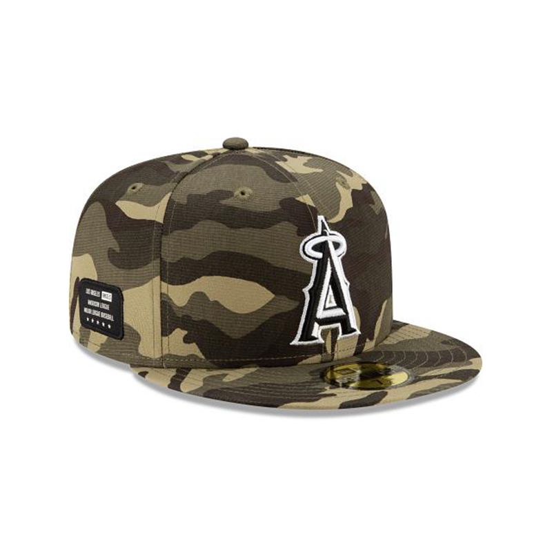 MLB Los Angeles Angels Armed Forces Weekend 59Fifty Fitted (YXH3827) - Green New Era Caps